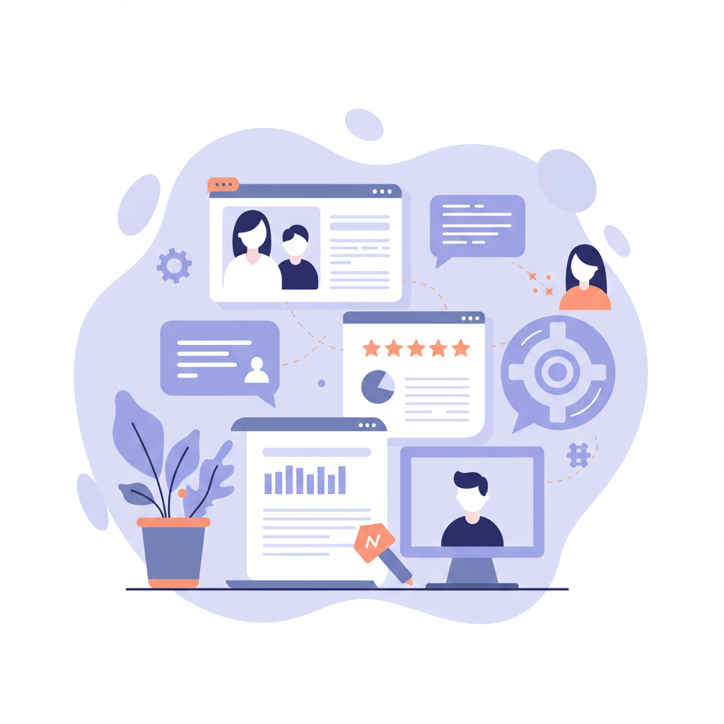 Illustration of customer feedback turning into insights